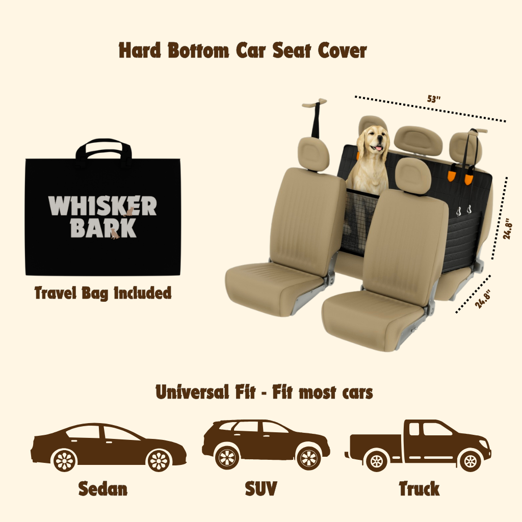 Dog Seat Cover with Hard Bottom