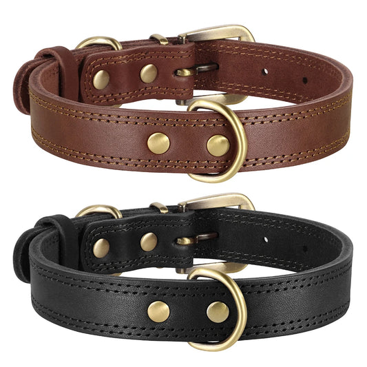 Adjustable Leather Dog Collars