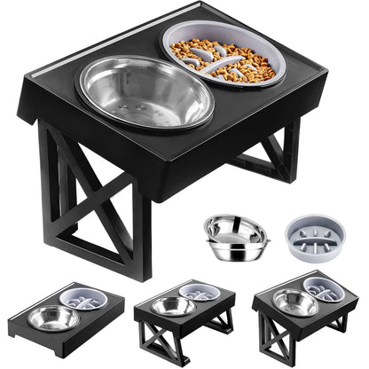 Elevated Dog Bowls with Slow Feeder