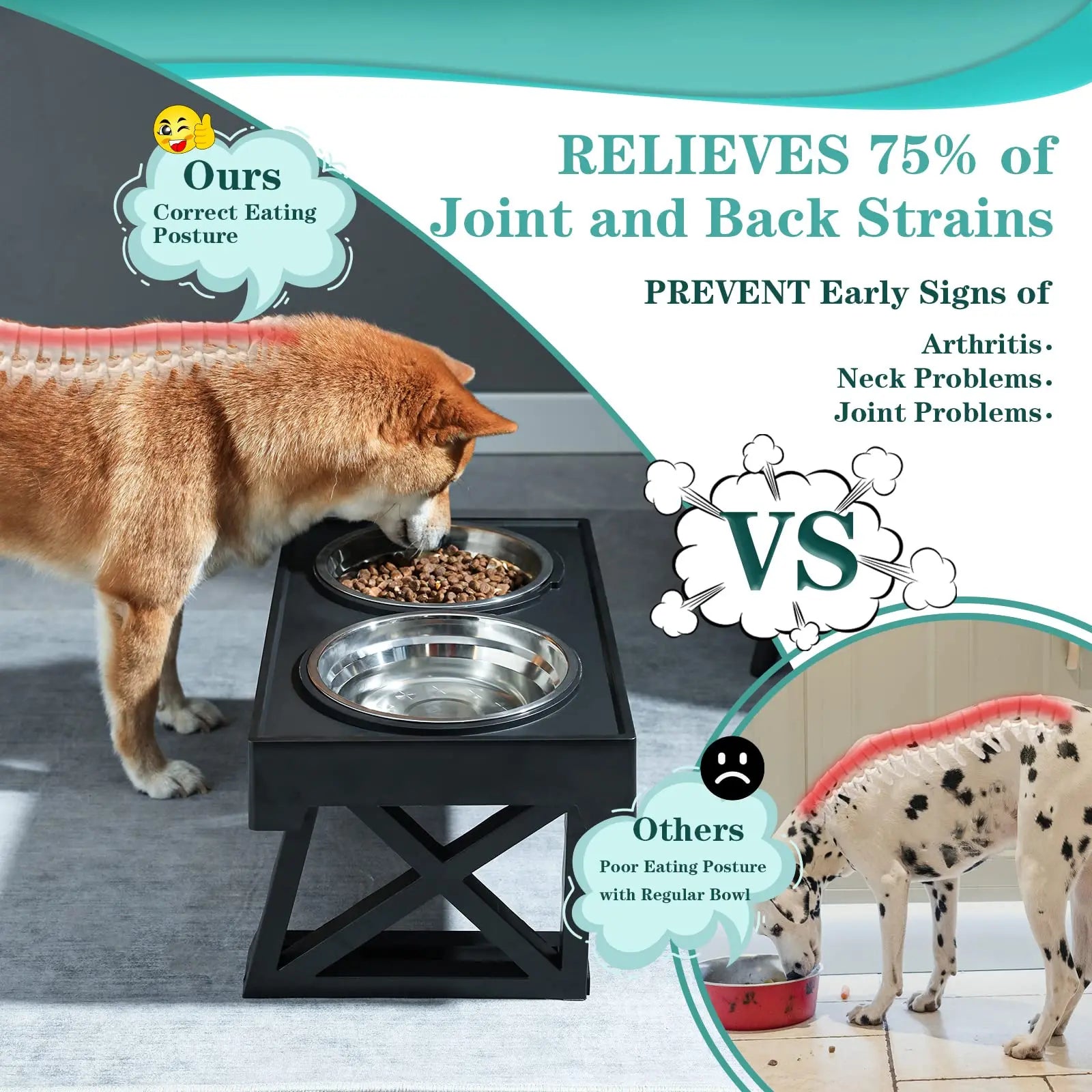 Elevated Dog Bowls with Adjustable Heights benefits for your dogs health