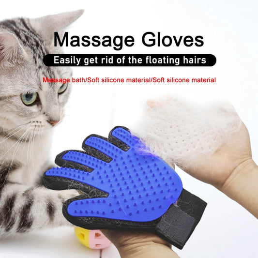 Pet Grooming Gloves - Cat Brush Glove & Dog Hair Remover