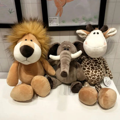 Non-Squeaky Plush Jungle Animal Dog Toy