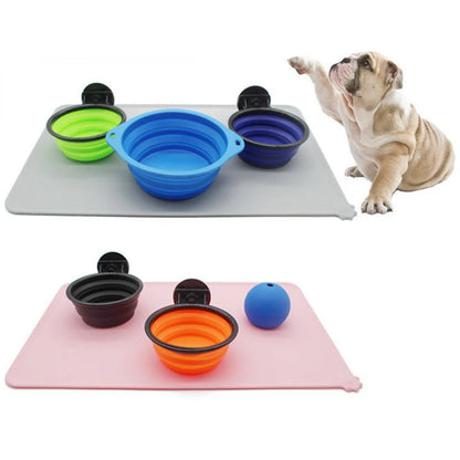 Dog Food Mat - Waterproof Silicone Dog Mat for Food