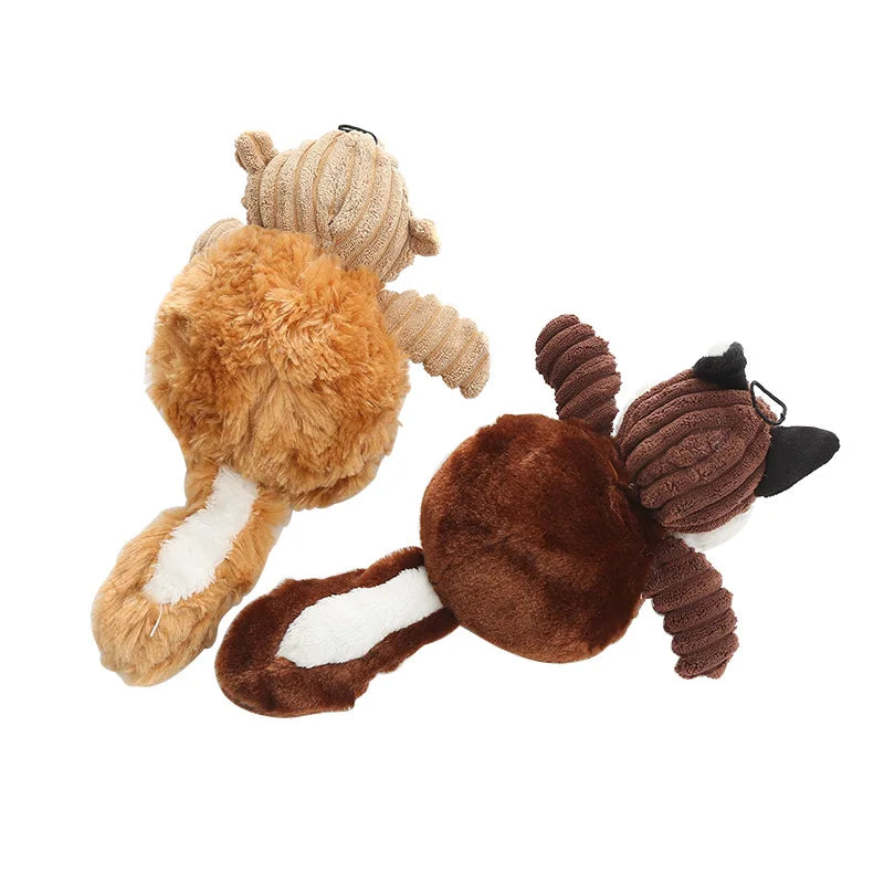 Squirrel Dog Toy - Soft Plush, Bite-Resistant, Sounding Animal Doll