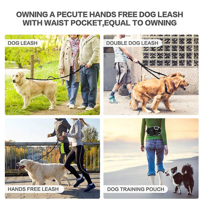 Hands-Free Training Dog Treat Bag with Leash