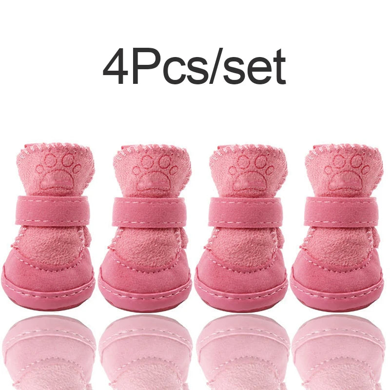 4Pcs Waterproof Winter Dog Boots | Warm Dog Shoes for Snow