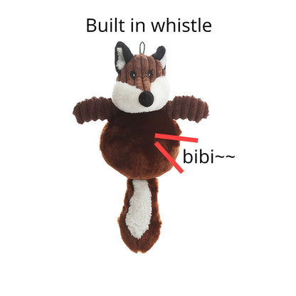 Squirrel Dog Toy - Soft Plush, Bite-Resistant, Sounding Animal Doll