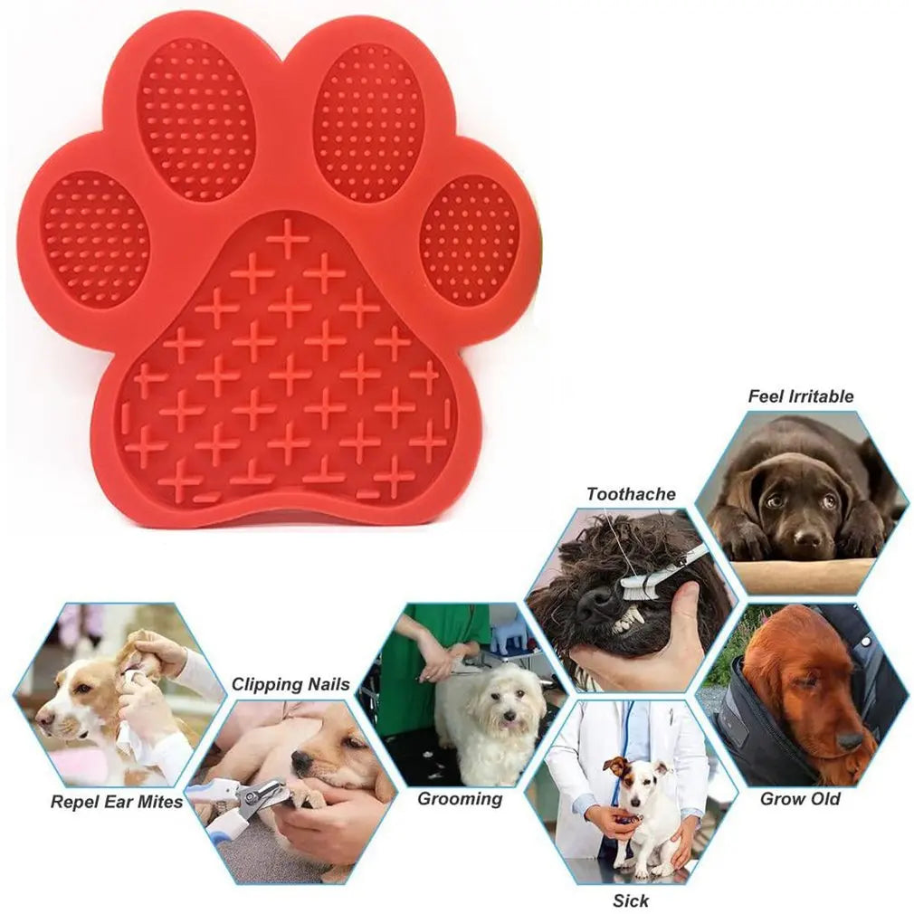 Silicone Dog Lick Pad - Wall-Mounted Slow Feeder for Bathing