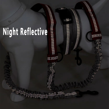 Hands-Free Reflective Waist Dog Leash with Double Handles