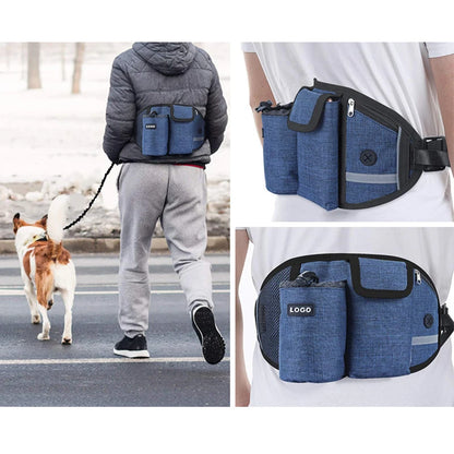 Hands-Free Training Dog Treat Bag with Leash