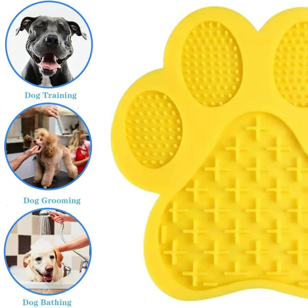 Silicone Dog Lick Pad - Wall-Mounted Slow Feeder for Bathing