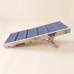 Whisker Bark folding dog ramp in the whitewash finish, set up on a cream background.