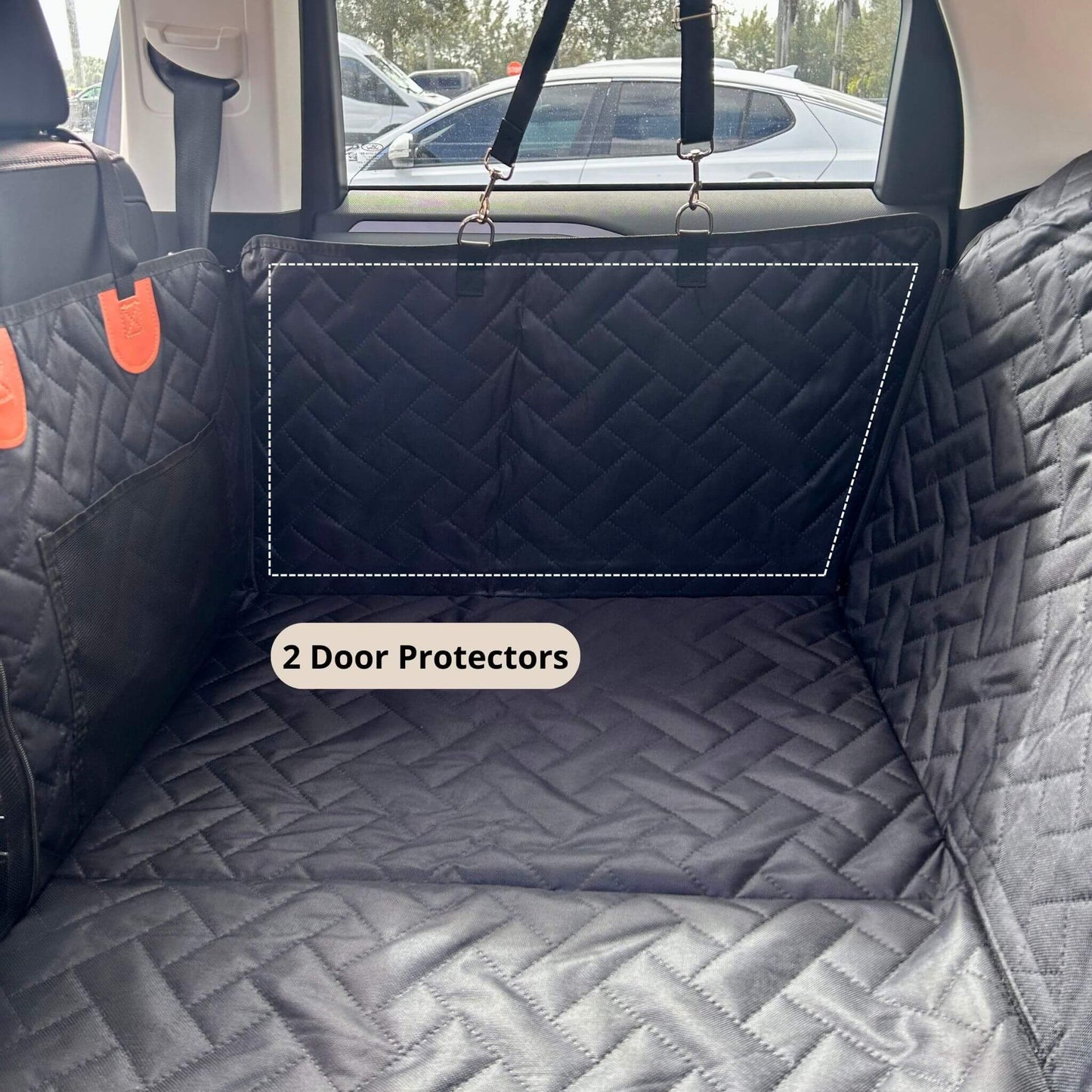 two door protectors in a backseat cover